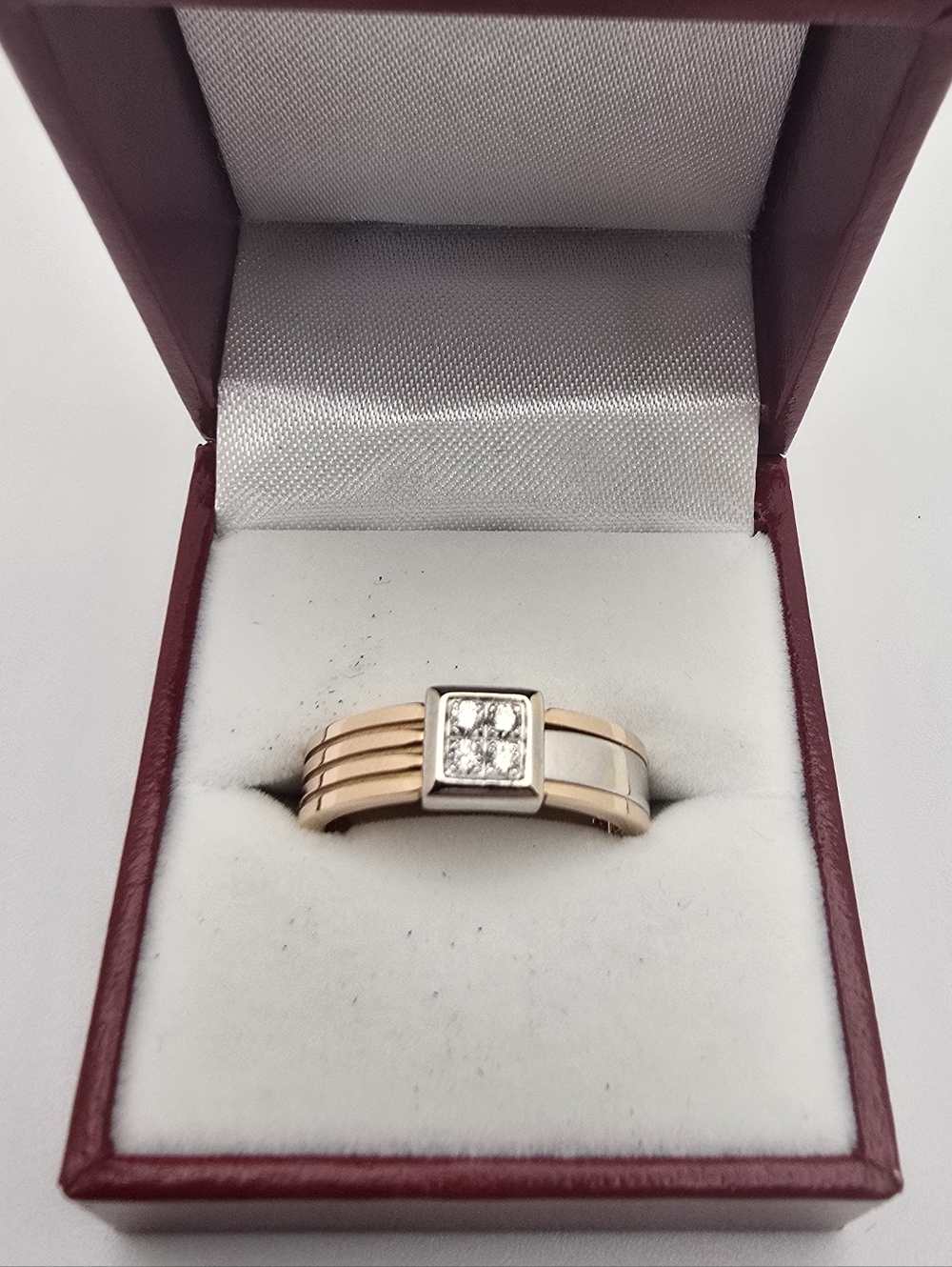 $4450 Rare Zancan 18K White And Rose Gold Diamond Band Ring Sz 9 Made In Italy